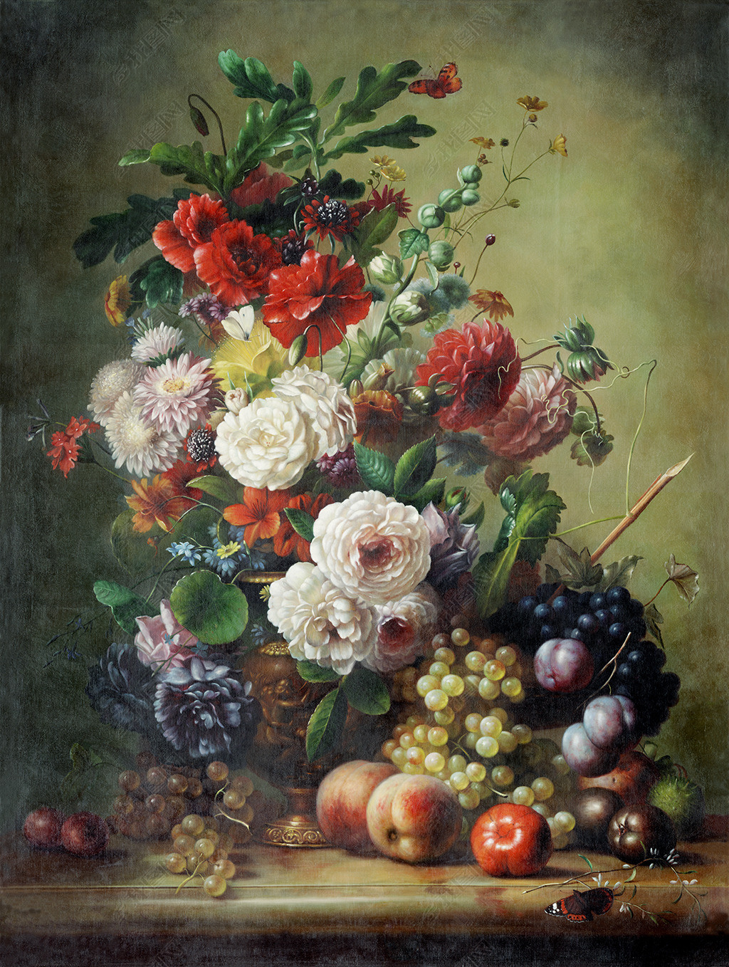 高清精品古典油畫(huà)花卉水果