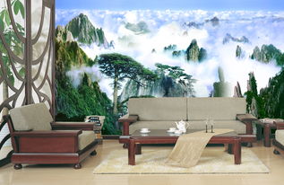 家庭電視背景墻藝術 融合高清壁畫與裝飾畫的經典設計