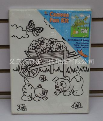 專業生產卡通帆布兒童繪畫框 純棉布實木數字油畫框套裝詳解